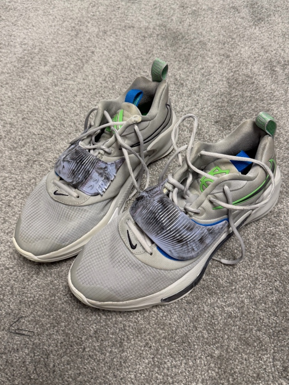 Nike freak Gray and Green Athletic Sneakers